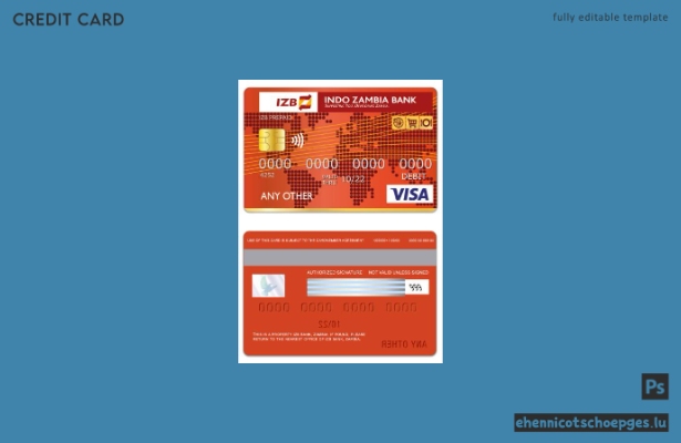 Beispielvorschau für eine Visa-Debitkarte der Sambia IZB Bank